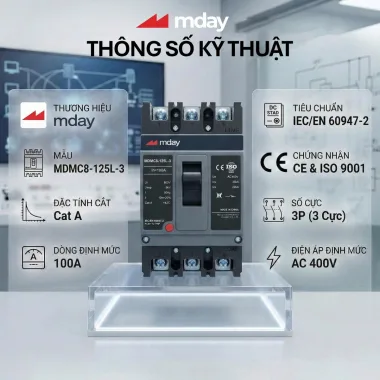 CB AC 100A - 3P - Hãng MDAY