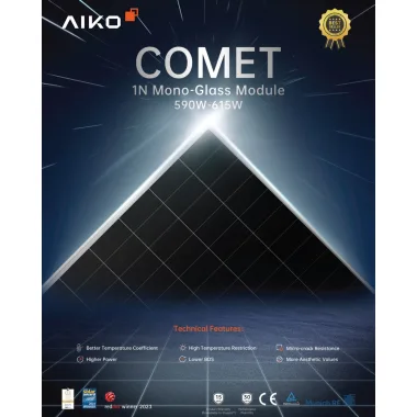 AIKO Solar - Tấm pin Năng Lượng Mặt Trời AIKO Solar 610Wp công nghệ ABC N-Type - Chính hãng mới 100%